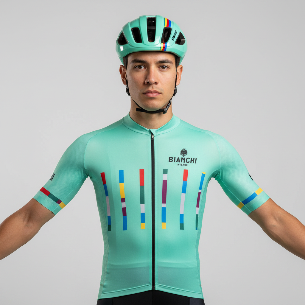 Bianchi Milano Fanaco Men's Cycling Jersey | Celeste