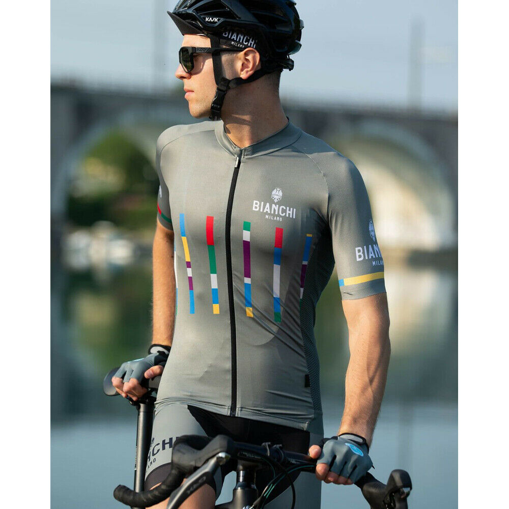 Bianchi Milano Fanaco Men's Cycling Jersey | Silver