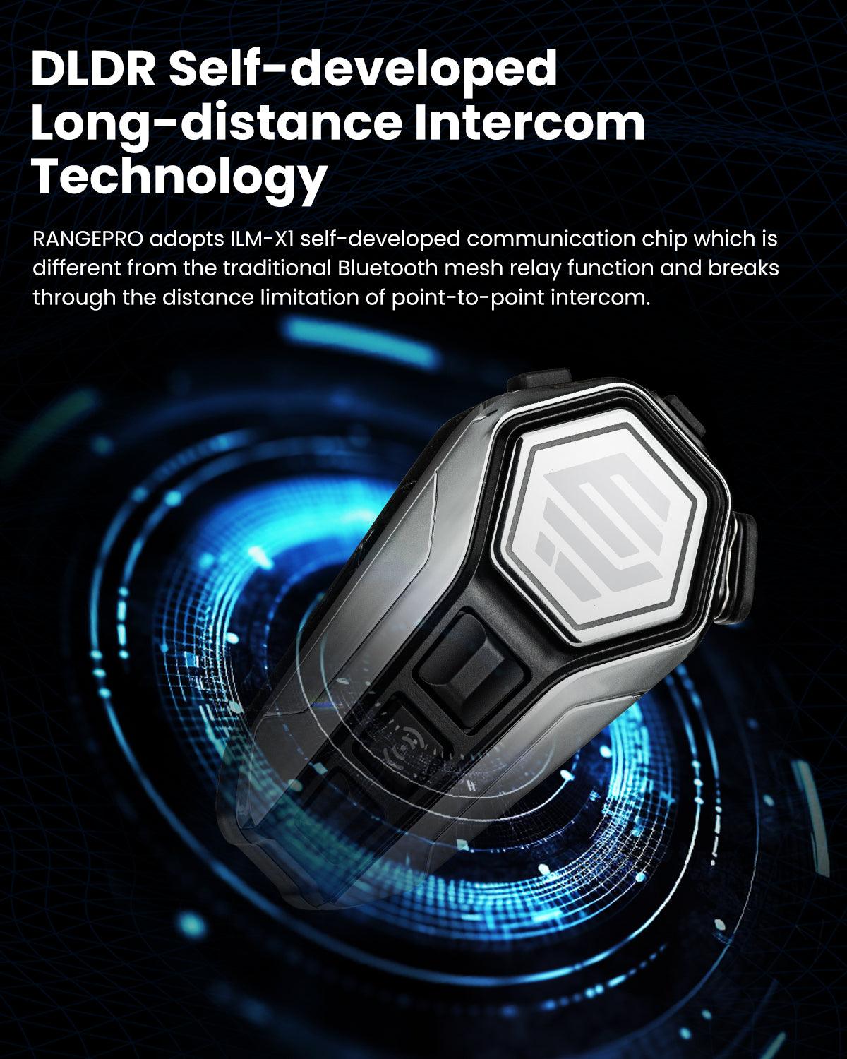 ILM Motorcycle Bluetooth Headset Helmet 2100M Intercom IP67 WP Noise Cancellation RANGEPRO