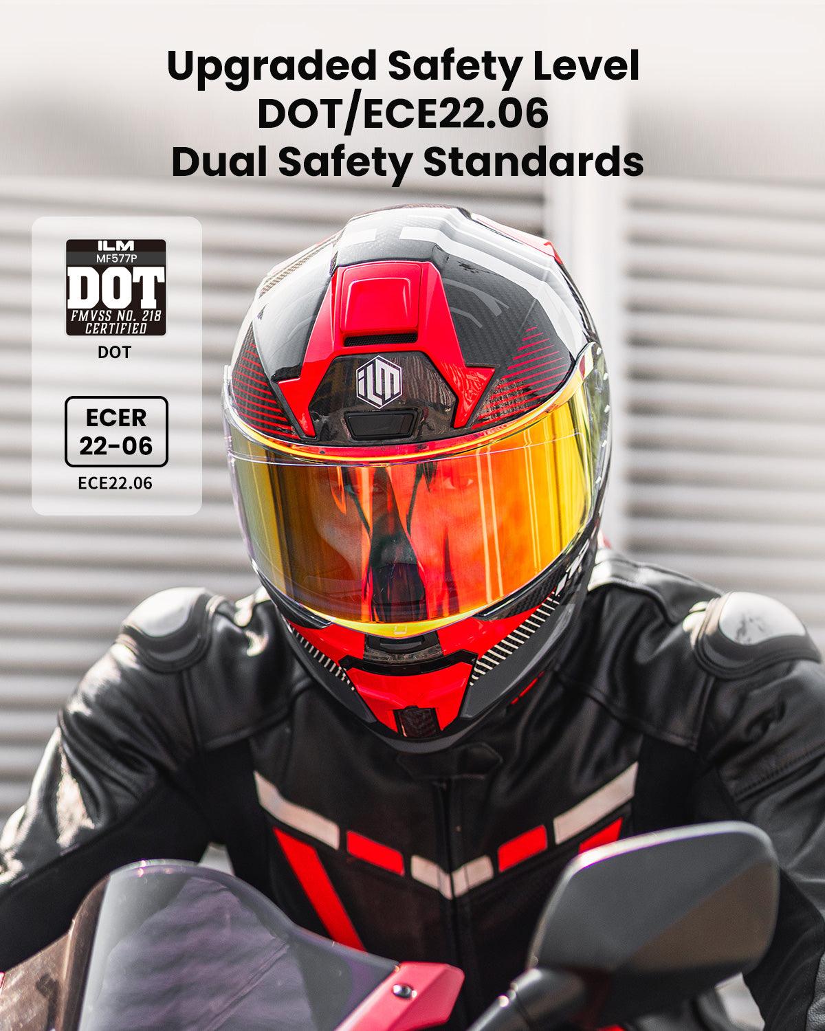 ILM Carbon Fiber Motorcycle Helmets Full Face Racing Helmet | MF577P