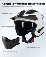 ILM Open Face Motorcycle 3/4 Half Helmet | Model 726X