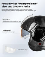 ILM Carbon Fiber Vintage Full Face Modular Motorcycle Helmet | Model B707C