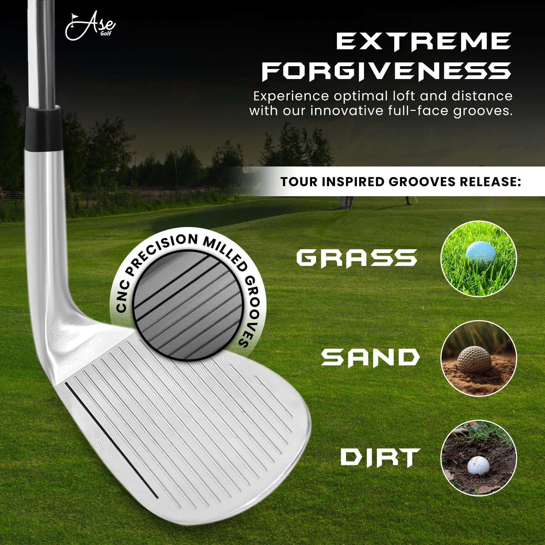 Ase Golf CM-1 Single Wedge (50, 52, 54, 56, 58, 60)