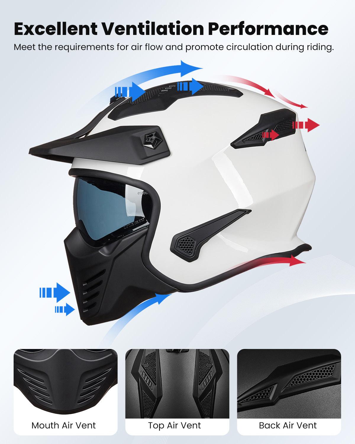 ILM Open Face Motorcycle 3/4 Half Helmet | Model 726X