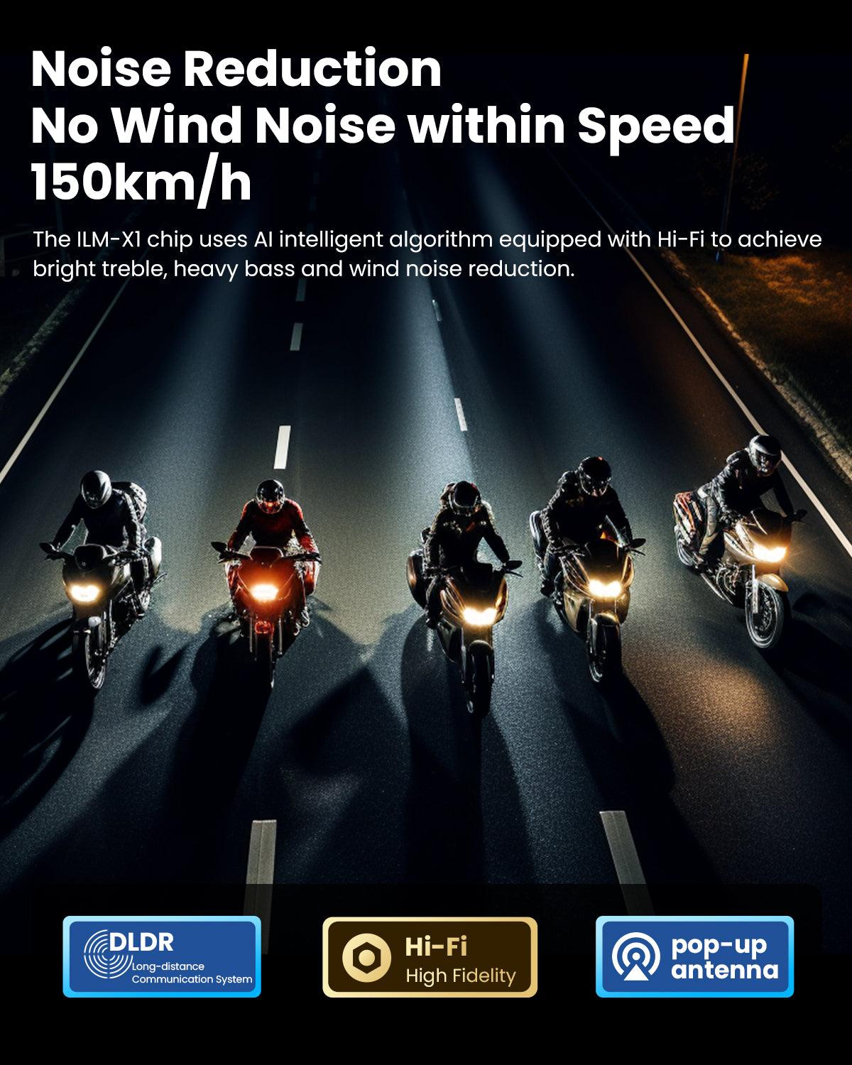 ILM Motorcycle Bluetooth Headset Helmet 2100M Intercom IP67 WP Noise Cancellation RANGEPRO