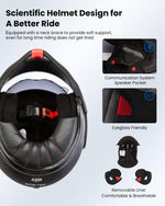 ILM Carbon Fiber Vintage Full Face Modular Motorcycle Helmet | Model B707C