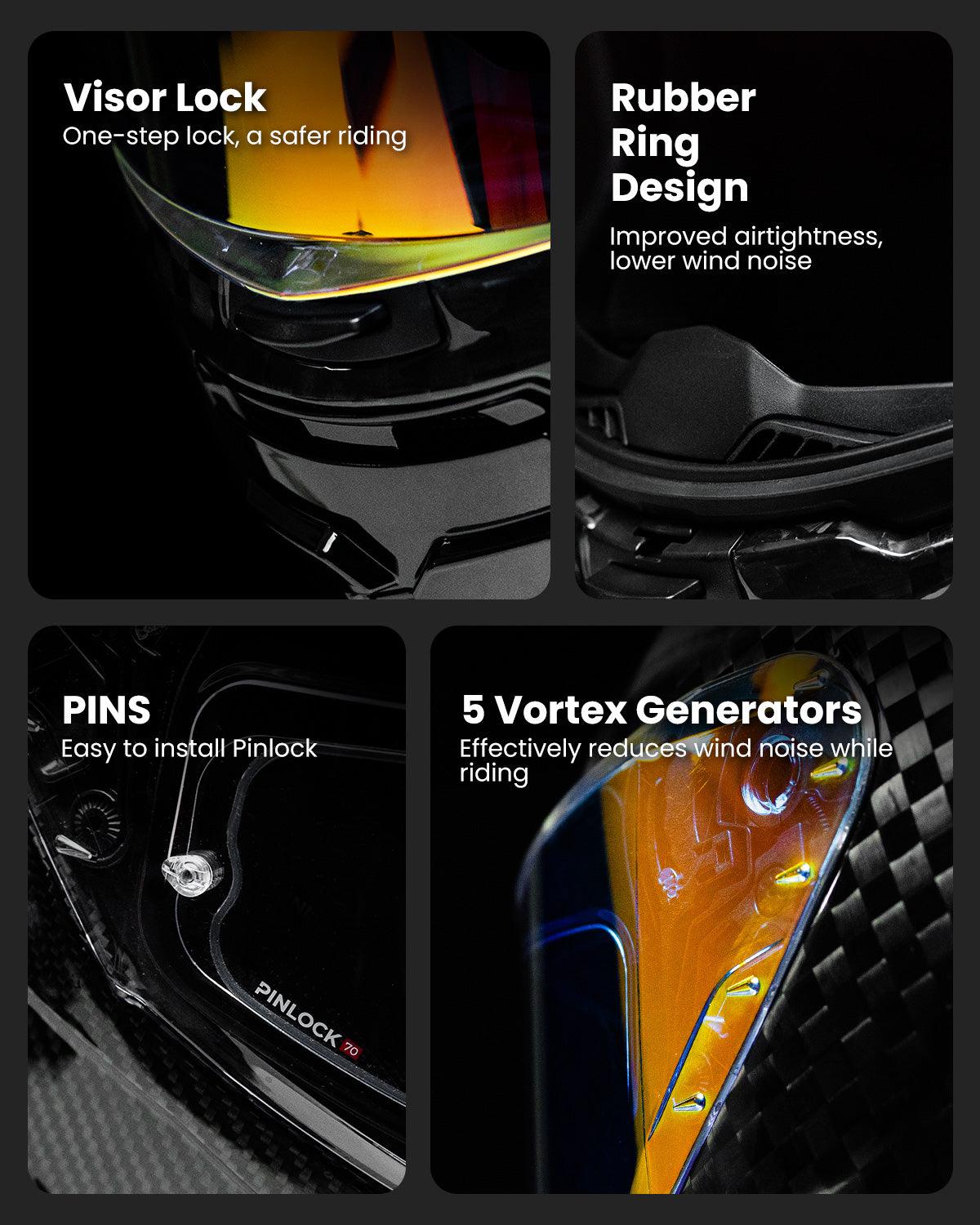 ILM Carbon Fiber Motorcycle Helmets Full Face Racing Helmet | MF577P