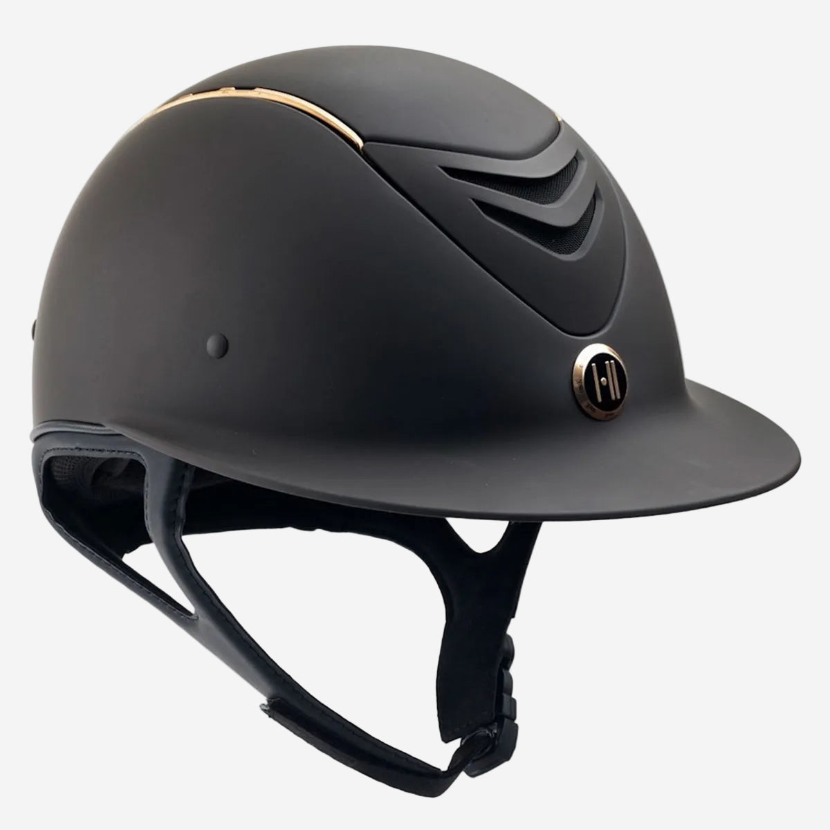 Avance Wide Brim Helmet | Black Matte with Rose Gold Rail