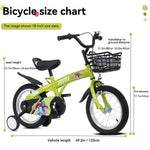 18" Sporty Kids Bike with Training Wheels and Stand Adjustable Saddle | Aged 5-10 Years (Tall Height 39-49")