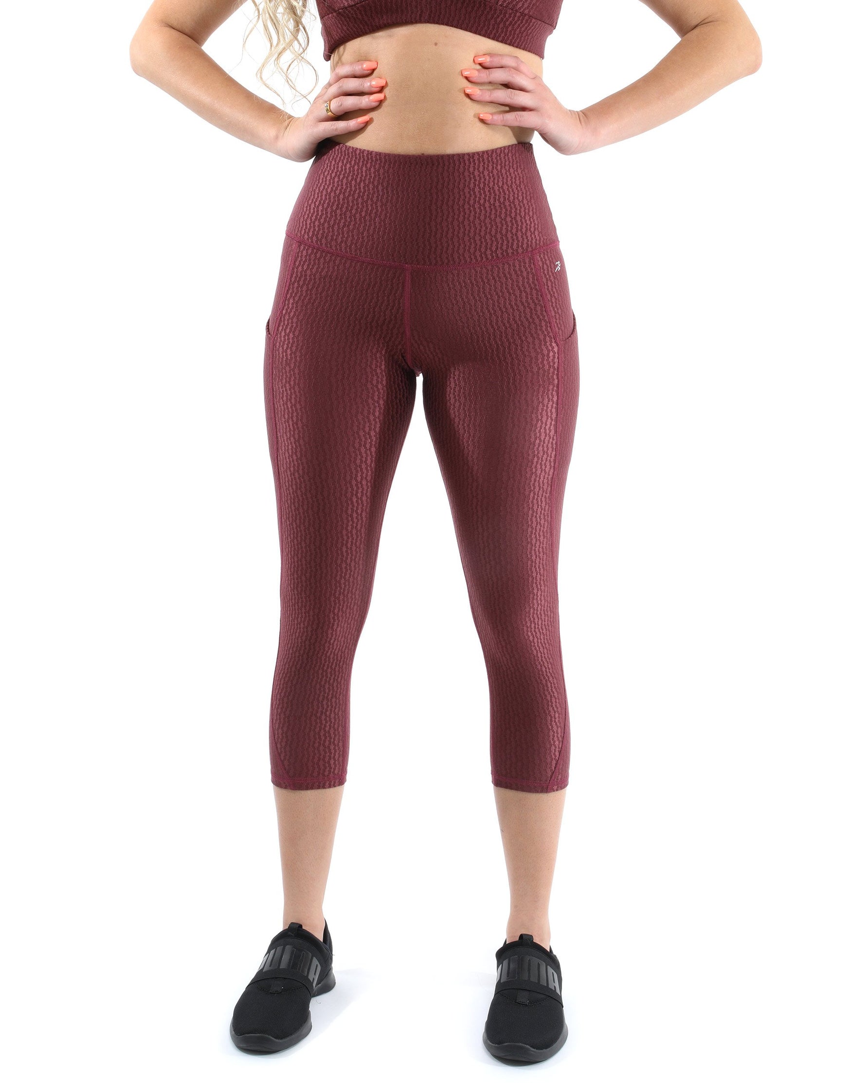 SALE! 50% OFF! Verona Activewear Leggings & Sports Bra Set | Maroon