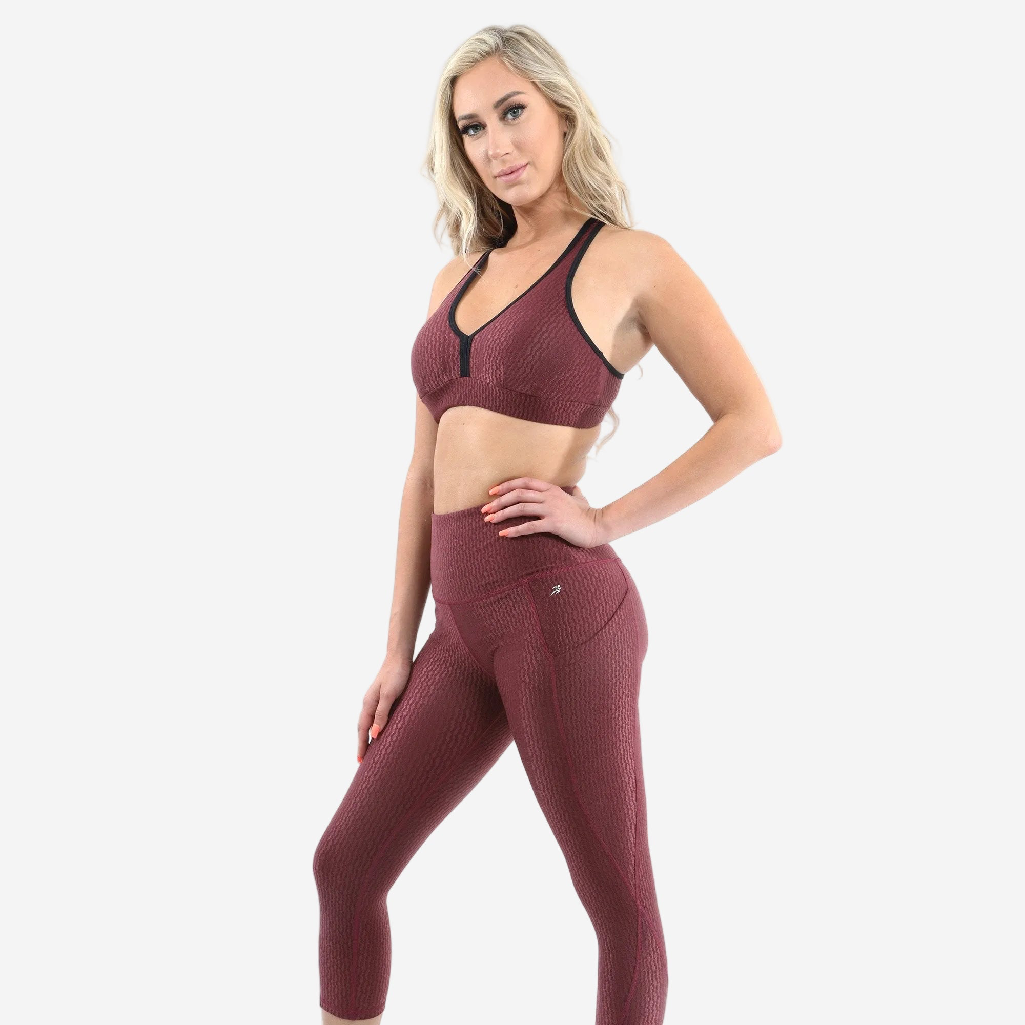 SALE! 50% OFF! Verona Activewear Leggings & Sports Bra Set | Maroon