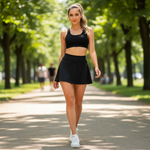 High Waist Pleated Active Skirt
