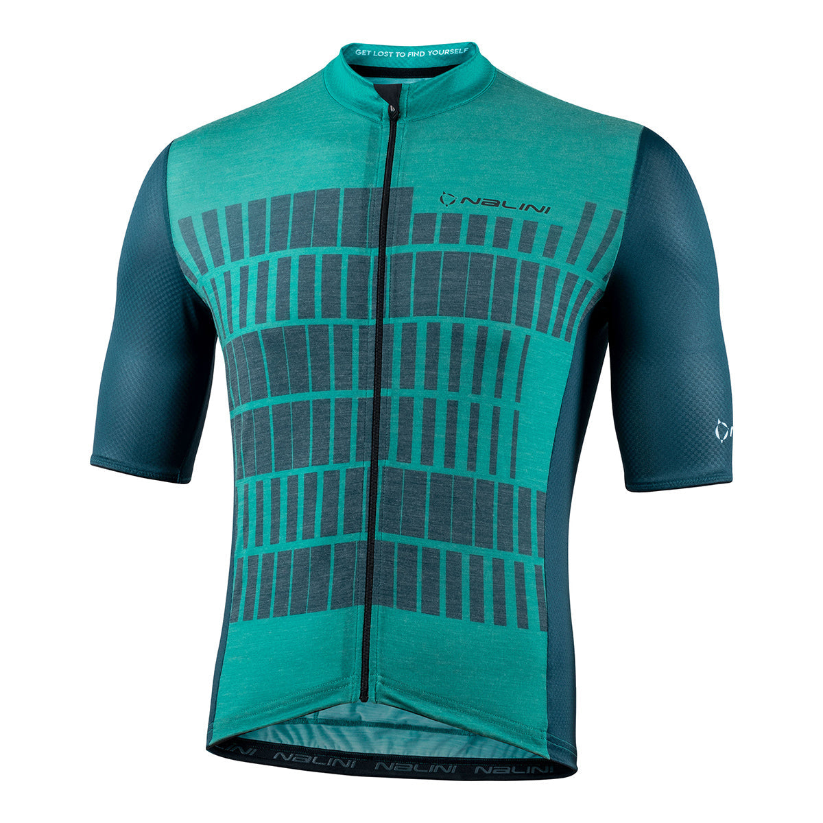 Nalini BAS WOOL GRAVEL Men's Cycling Jersey | Aquamarine/Navy Blue