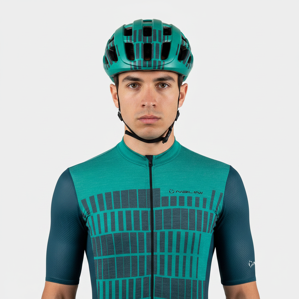 Nalini BAS WOOL GRAVEL Men's Cycling Jersey | Aquamarine/Navy Blue