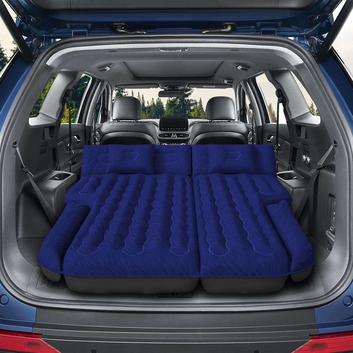 DikaSun Universal SUV Air Mattress | Upgraded Flocking Extra-Thick Oxford Surface with Electric Pump & 3M Charging Cable | Navy