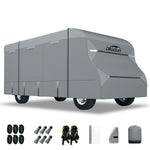 DikaSun 7 Layers Top Class C RV Cover Upgraded Tear Resistant Breathable Waterproof Ripstop Anti-UV Class C Camper RV Cover