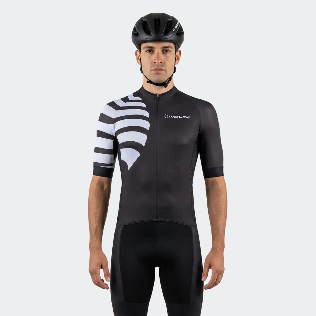 Nalini BAS STRIPES Men's Cycling Jersey | Black/Grey