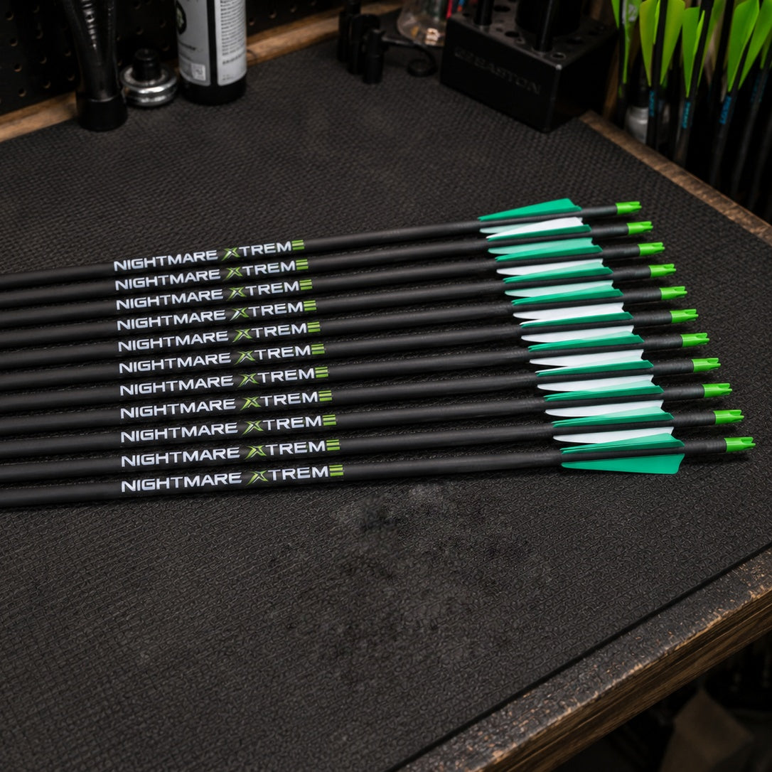 Nightmare Xtreme Crossbow Capture Nocks  FLO Green 12-Pack | .300 ID Shafts