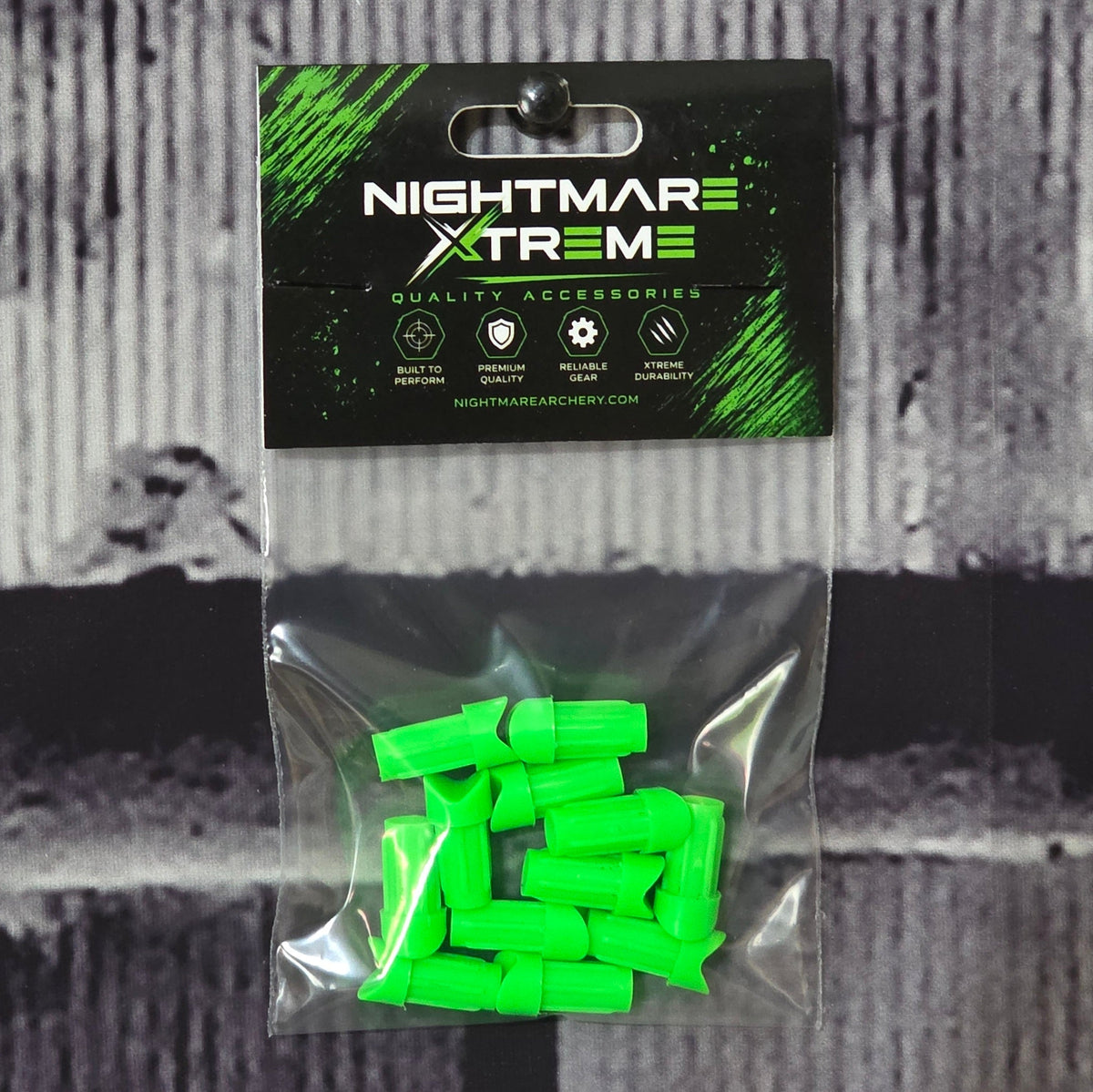 NIGHTMARE XTREME™ Half Moon Crossbow Nocks | 12-Pack Green