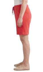 Women's Interlock Knit Cotton Shorts with Elastic Waist and Adjustable Drawstring
