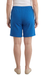 Women's Interlock Knit Cotton Shorts with Elastic Waist and Adjustable Drawstring