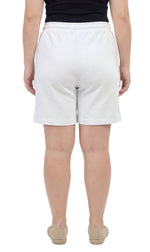 Women's Interlock Knit Cotton Shorts with Elastic Waist and Adjustable Drawstring