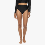Women's Myrtle Reversible Ruche Adjustable Swim Bottoms | Black Colorblock