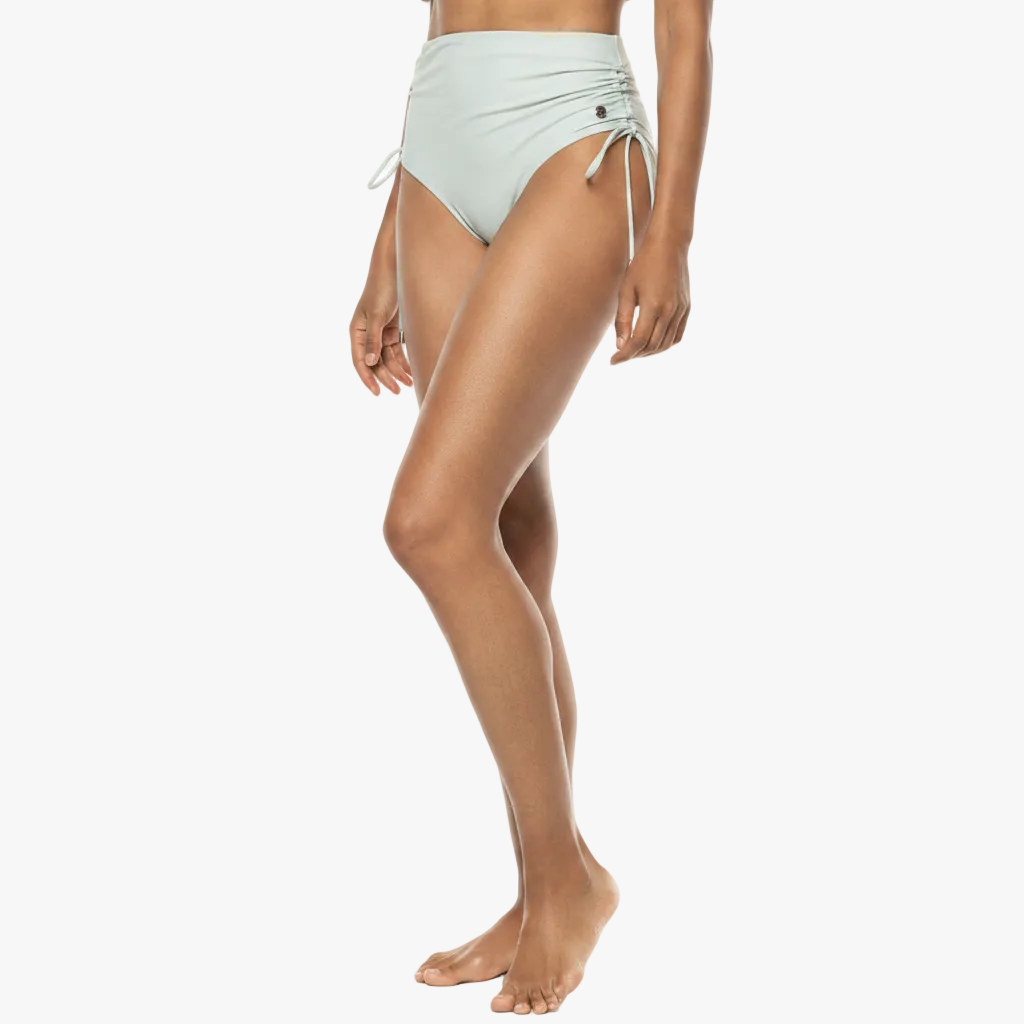 Women's Myrtle Reversible Ruche Adjustable Swim Bottoms | Misty Aqua Colorblock