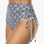 Women's Myrtle Reversible Ruche Adjustable Swim Bottoms | Misty Aqua Colorblock