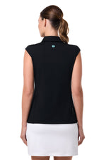 Women's Dew-Sweeper Performance Sleeveless Polo | Black