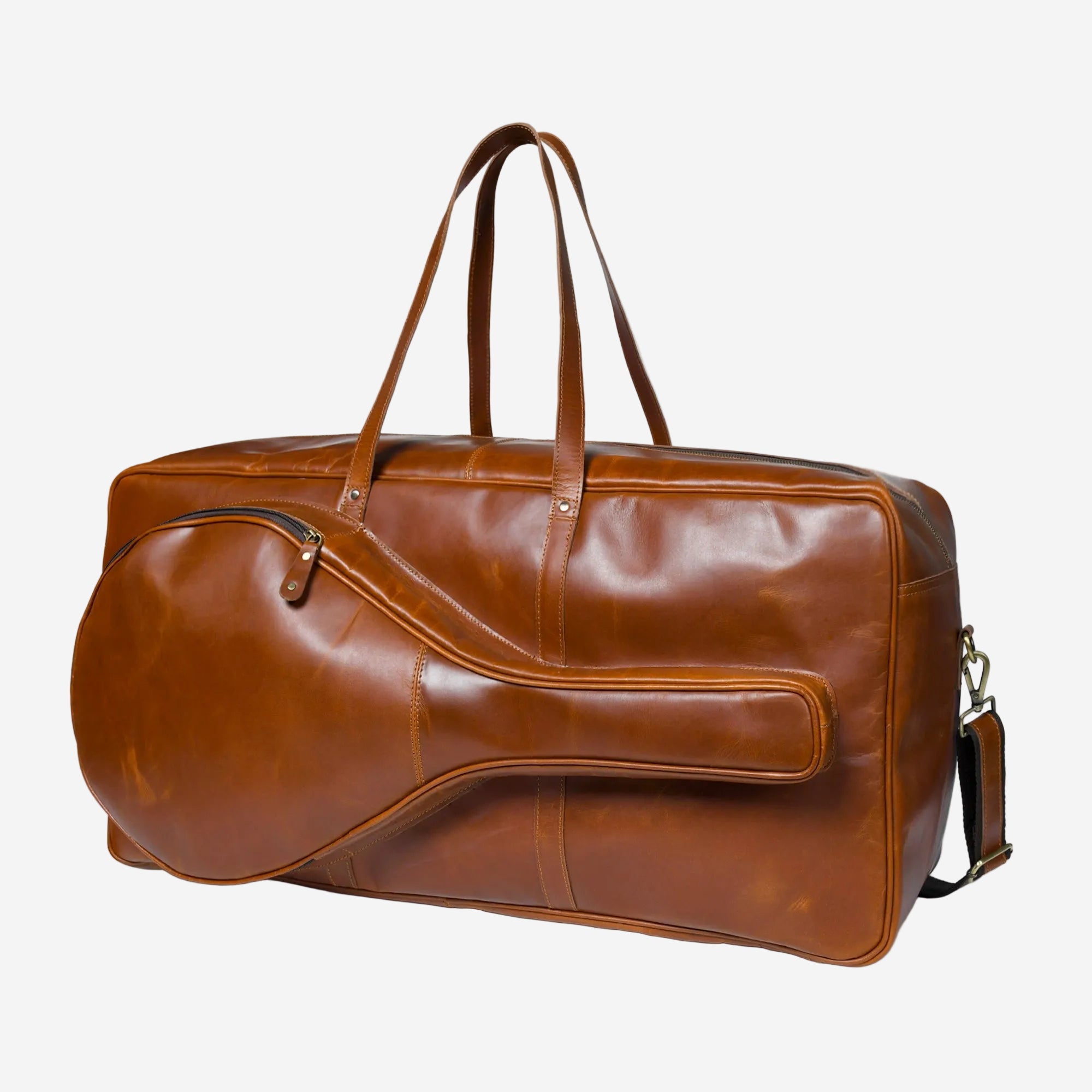 Buffalo Leather Tennis Duffle Bag