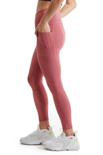 Women's 7/8 Legging in Strong Compressed Double Knit Polyester Blend Fabric with side Phone Pockets