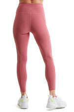 Women's 7/8 Legging in Strong Compressed Double Knit Polyester Blend Fabric with side Phone Pockets