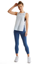 Women's 7/8 Legging in Strong Compressed Double Knit Polyester Blend Fabric with side Phone Pockets