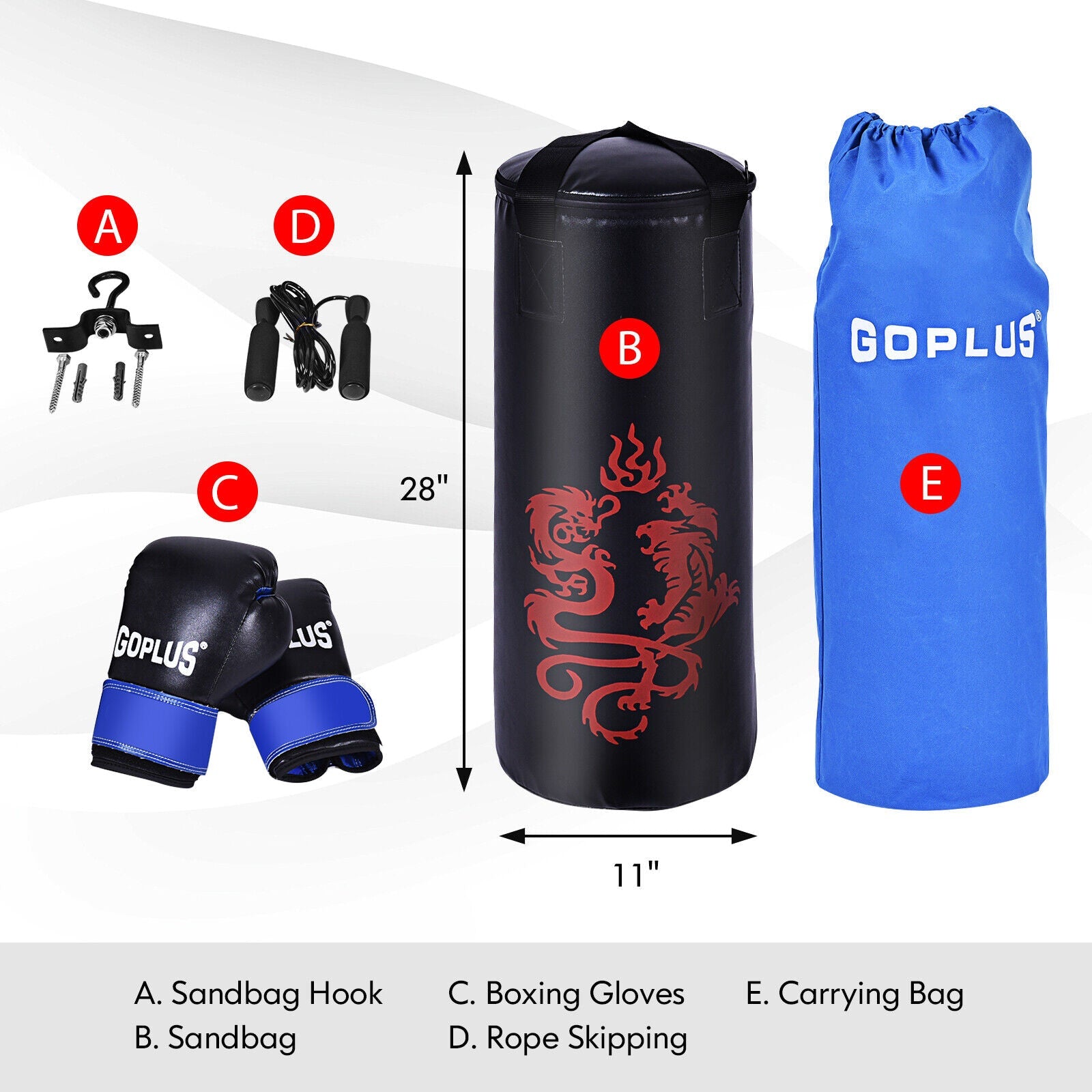 Junior Punching Boxing Set 40 LBS with Jump Rope and Gloves