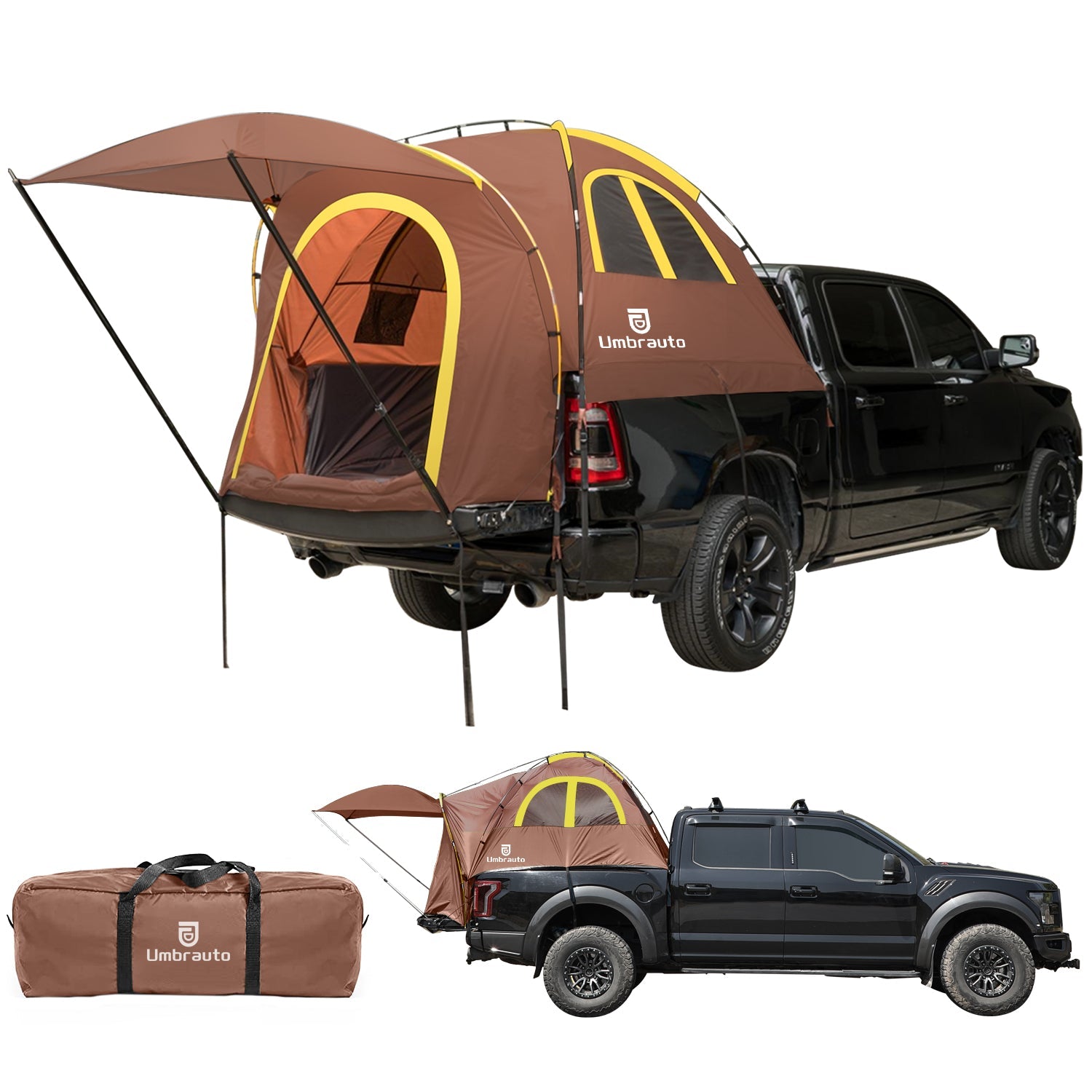 Umbrauto Truck Bed Tent with Awning | Fits 5.5-5.8' Truck Beds | PU3000mm Waterproof Pickup Tent