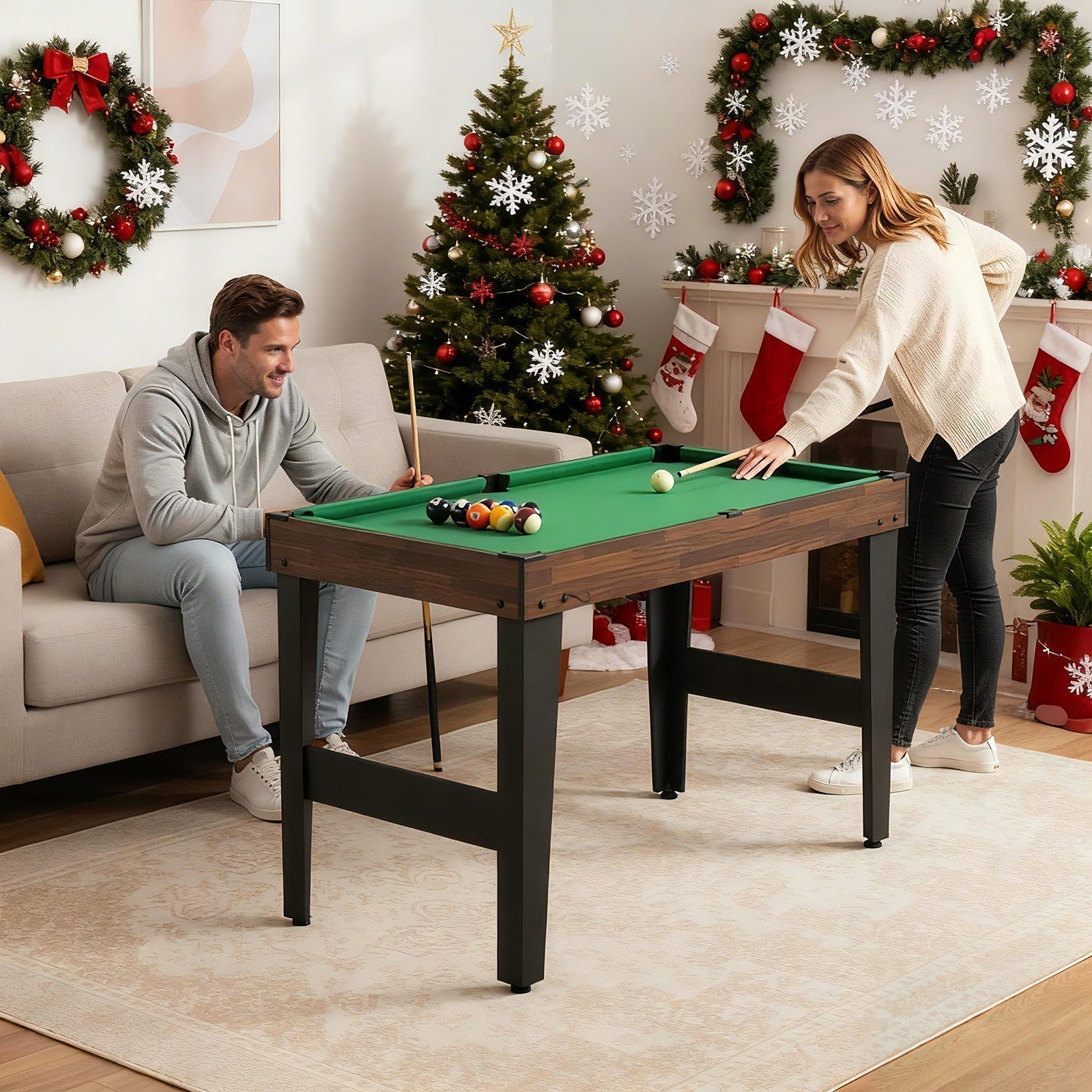 10-in-1 Combo Game Table Set 50" Multi-Game Table with Foosball | Brown