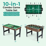 10-in-1 Combo Game Table Set 50" Multi-Game Table with Foosball | Brown