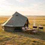 Oxford Bell Tent 9.8’/13.1’ with Stove Jack for Family Camping
