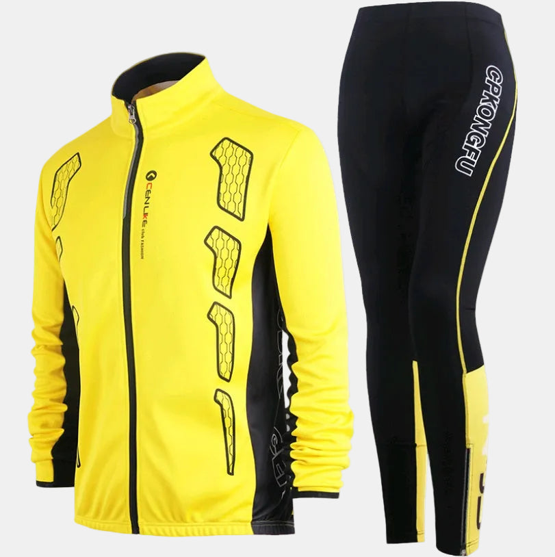 Long-Sleeved Windproof Cycling Jersey Suit