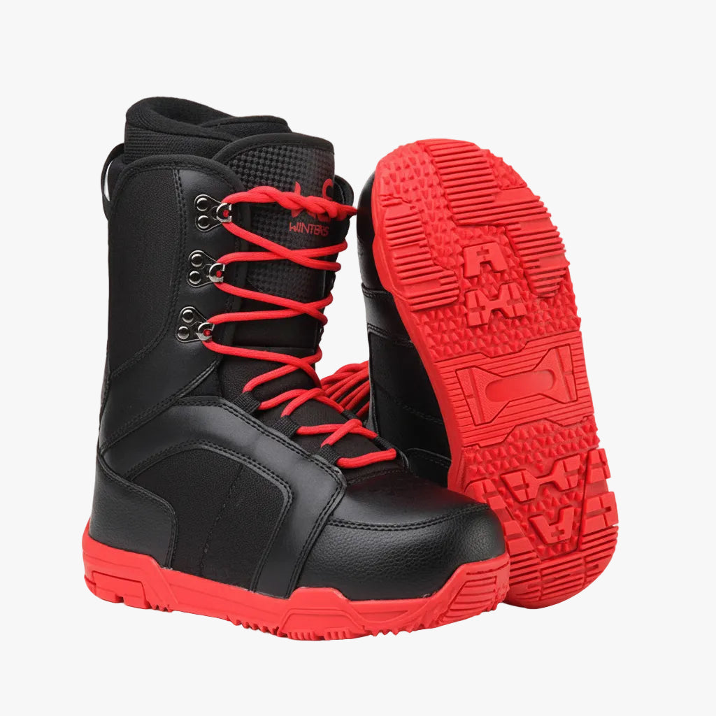 High-Top Ski Boots Black & Red