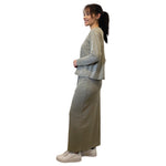 French Terry Cotton Blend Crew Neck Sweatshirt with Long Sleeves