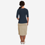 Fitted Layering Shell | Modest Round Neck with Elbow Sleeves
