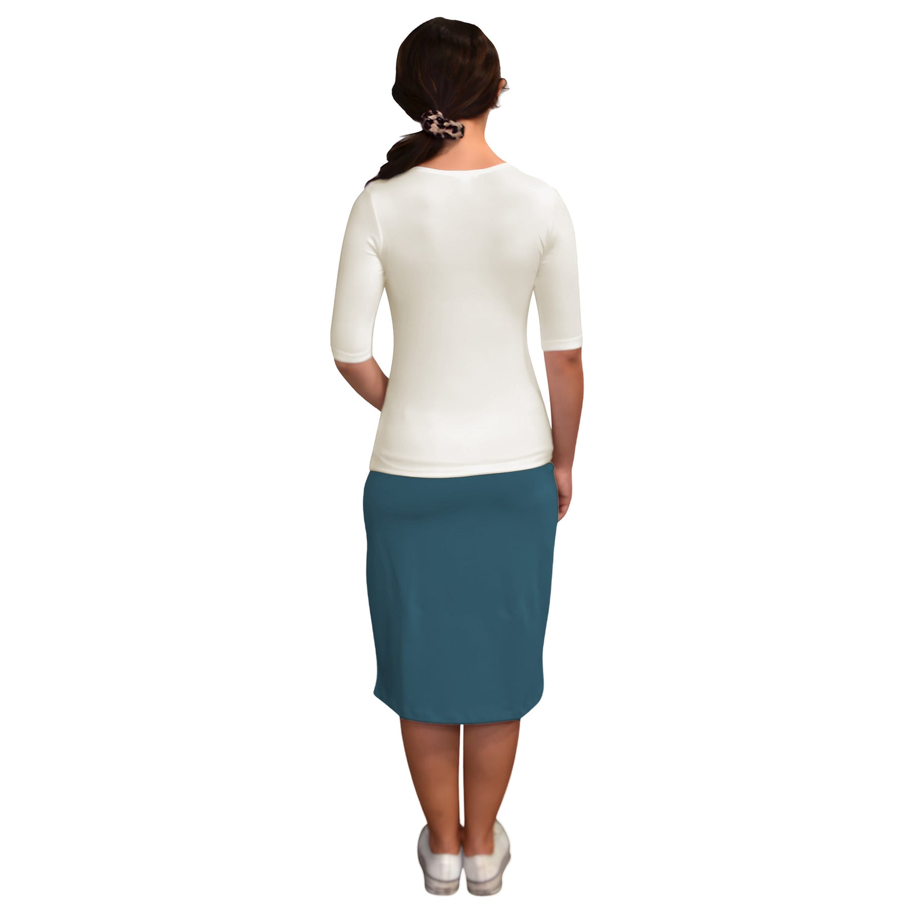 Fitted Layering Shell | Modest Round Neck with Elbow Sleeves