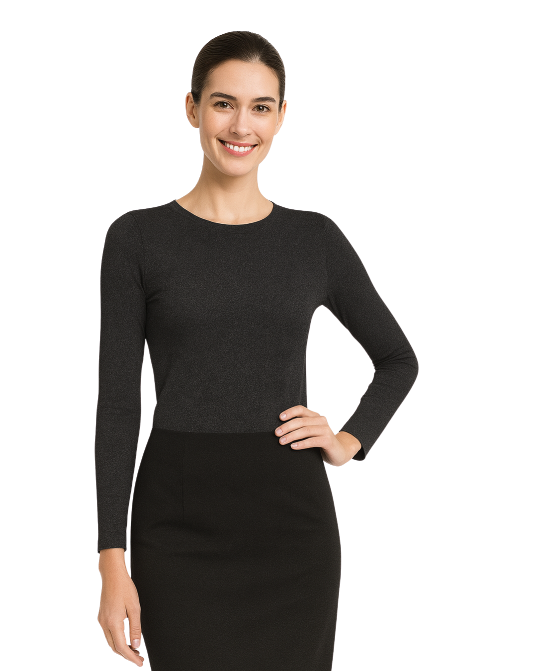 Modest Crew Neck Layering Shell | Long Sleeve Comfort Layer