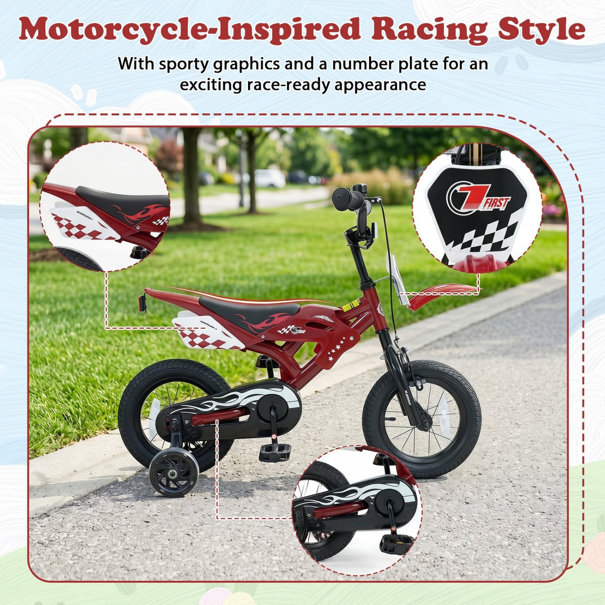 Kids Bike with Training Wheels 18" | Ages 3-4