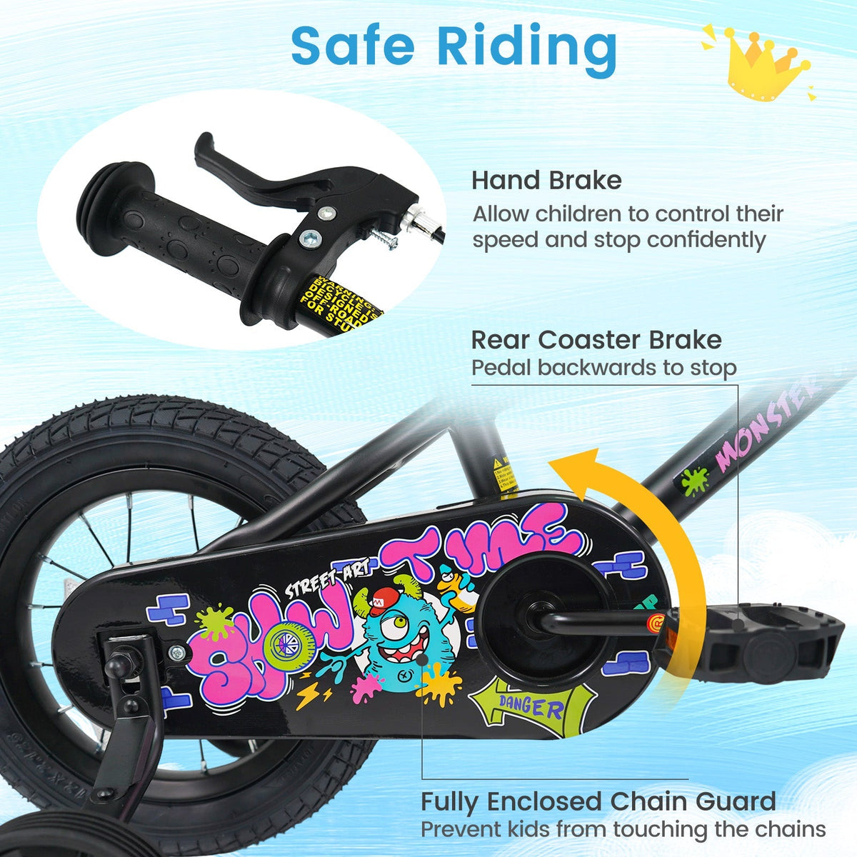 Kids Bike with Training Wheels for Ages 4-8 | 12-18"