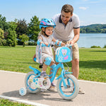 Girls Bike with Training Wheels and Front Bag | 12-18"