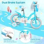 Girls Bike with Training Wheels and Front Bag | 12-18"