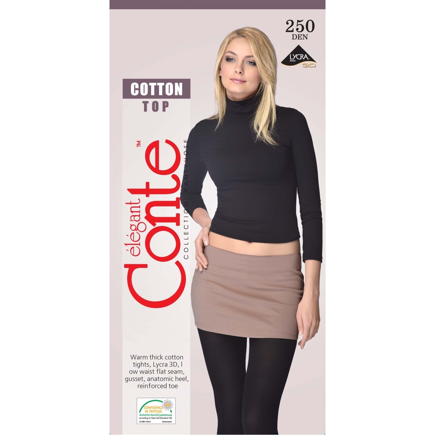 Conte Cotton Top 250 Den 65% Cotton Warm Opaque Low Waist Women's Tights | 7С-36СП